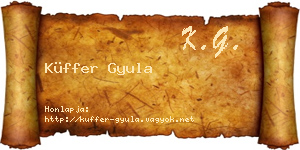 Küffer Gyula névjegykártya