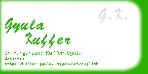 gyula kuffer business card